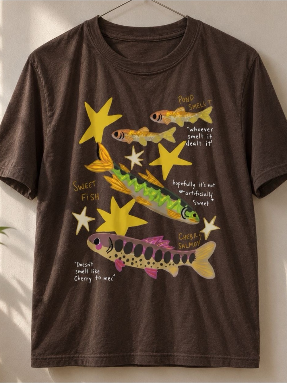 Dark chocolate Fish Graphic Pet Shirt - Unbranded